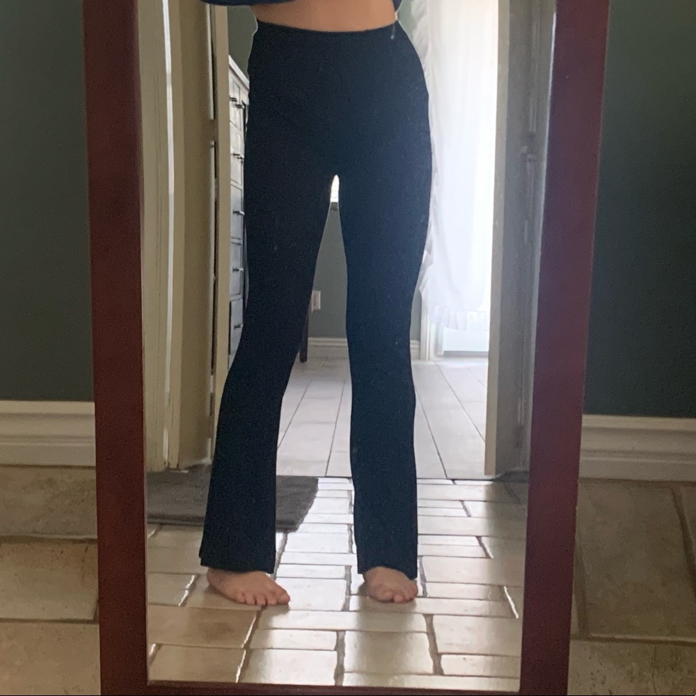 cute flare cut black pants
